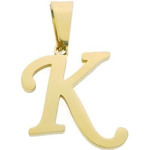 Stalen goudkleurige hanger letter k
