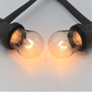 LumenXL lichtsnoer voor buiten 25 meter 50 fittingen - 1 watt 2650K U-vorm LED filament lampen - IP20 dimmer