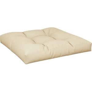 vidaXL - Palletkussen - 80x80x12 - cm - stof - beige