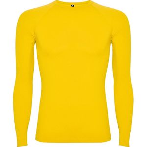 3 Pack Geel thermisch sportshirt met raglanmouwen naadloos model Prime maat XS-S