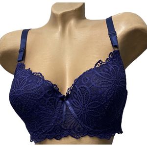 Dames bh met kant 80D donkerblauw