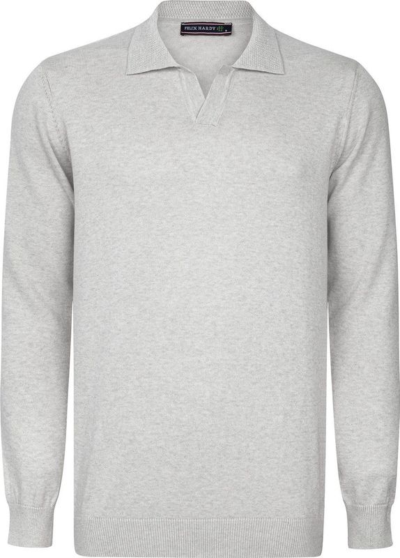 Felix Hardy Gebreide Polo Trui - Polo Kraag - Sweater - 100% Katoen Heren Grijs - 2Xl