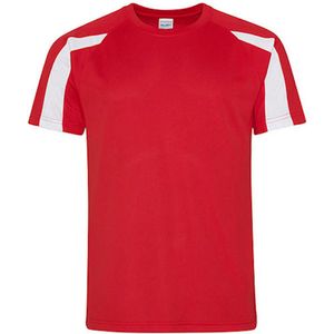 Just Cool Contrast Cool T JC003 - FIRE RED/ARCTIC WHITE - S