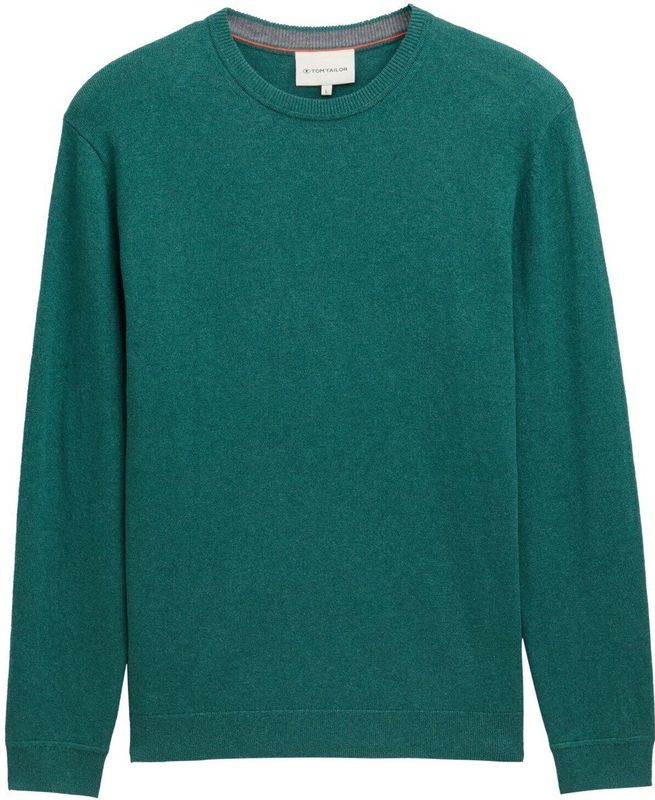 TOM TAILOR - Trui - Smaragd - Knitwear - Lange Mouw