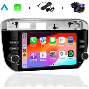 Boscer® Autoradio Geschikt voor Fiat Punto 2012-2016 & Fiat Linea 2012-2015 - Android 15 - Apple Carplay & Android Auto - 7 Inch HD IPS Touchscreen - GPS Navigatiesysteem - Bluetooth, USB, WiFi & MP5 - Achteruitrijcamera & Microfoon