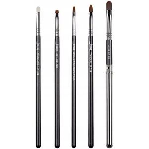 Jessup - Lippenset - Professionele Lip-Make-upborstels - Zwart en Zilver - 5 Stuks