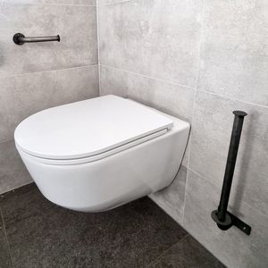 GoudmetHout Industriële Toiletrolhouder Mat Blank (set) - Staal - Badkamer Accessoires