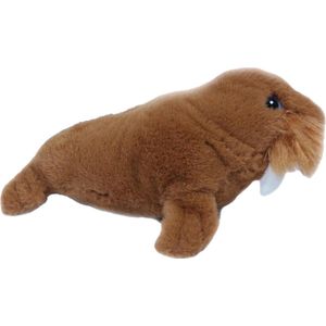Pia Soft Toys Knuffeldier Walrus - zachte pluche stof - bruin - premium kwaliteit knuffels - 26 cm - Walrussen