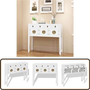 vidaXL Dressoir Chinese stijl massief hout wit