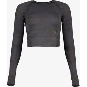 Osaga cropped dames sportshirt grijs - Maat XL