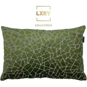 Zippi Design LXRY collectie Cape Town Sierkussen 40 x 60cm kleur groen met grijs