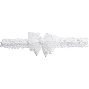 Allecto plus - Bruidskousenband met witte kant voor bruid - blauwe bruiloft accessoires met parel - stretch kousenband riem met strik - bruidsmeisje benen ring - ceremonie accessoire