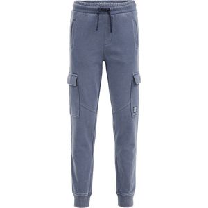 WE Fashion Gemêleerde Slim Fit Joggingbroek Blauw