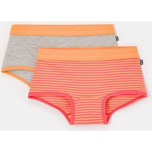 Woody 2 boxers meisjes – grijs - ooranje - 251-10-SHD-Z/015 - maat 140