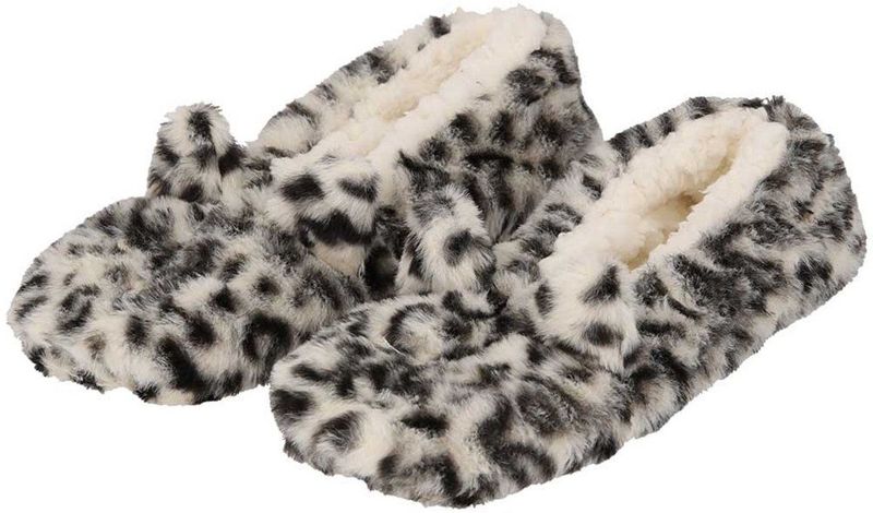 Apollo - Ballerina Sloffen - Wit - Luipaardprint - Pantoffels - Antislip Zool