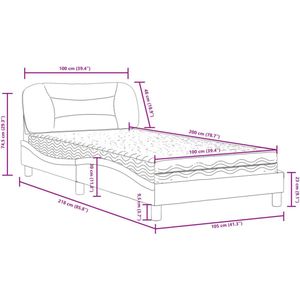 vidaXL-Bed-met-matras-stof-taupe-100x200-cm