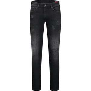 Purewhite - Jone Distressed Painted Heren Skinny Fit Jeans - Grijs - Maat 34