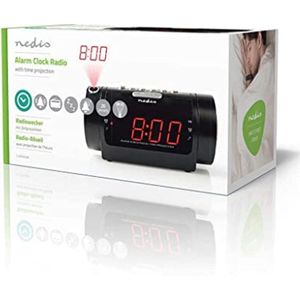 Digitale Alarmklok Radio met LED Scherm - Tijdprojectie - AM/FM - Sluimerfunctie - Dubbele Alarmen - Zwart