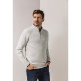 State of Art - Pullover Sportzip - Beige - Mélange - Halslijn: Opstaande Kraag met Rits