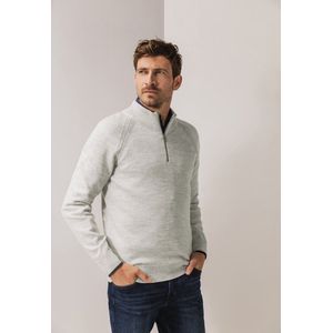 State of Art - Pullover Sportzip - Beige - Mélange - Halslijn: Opstaande Kraag met Rits