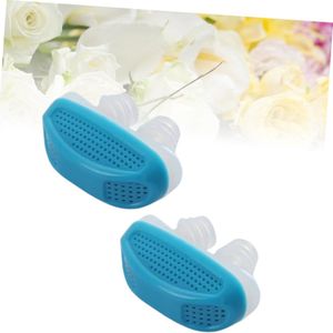 Anti-snurk neusklemmen, 2-delige set, blauw, helpt bij het verminderen van snurken en verbetert de nachtrust