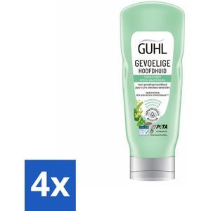 4 x Guhl - Conditioner - Gevoelige Hoofdhuid - 200 ml - Haarverzorging Gevoelige Hoofdhuid - Conditioner Gevoelige Hoofdhuid - Milde Conditioner - Conditioner Droge Hoofdhuid - Conditioner Jeuk