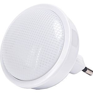 Stekkerlamp - Nachtlamp met Dag en Nacht Sensor - 0.3W - Warm Wit 3000K - Rond - Mat Wit - Kunststof