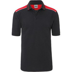 James and Nicholson Heren Werkkleding niveau 2 Polo (Koolstof Grijs/Rood)