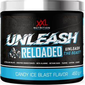 XXL Nutrition - Unleash Reloaded - Preworkout met L-Citruline, Beta-Alanine, Taurine, 250mg Cafeïne - Pre Workout - Candy Ice Blast