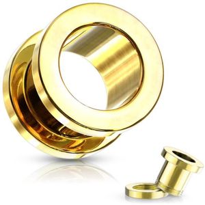 goudkleurige chirurgisch stalen flesh tunnel 14 mm RH-Jewelry