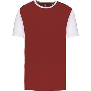 Proact - Tweekleurig Herenshirt - Garnet/White - Korte Mouwen - 3XL