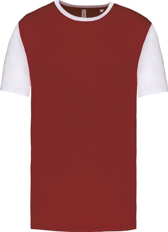 Proact - Tweekleurig Herenshirt - Garnet/White - Korte Mouwen - 3XL