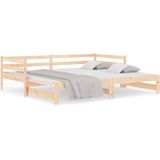 VidaXL Uitschuifbare Slaapbank Massief Grenenhout 2x(90x190) cm