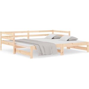 VidaXL Uitschuifbare Slaapbank Massief Grenenhout 2x(90x190) cm