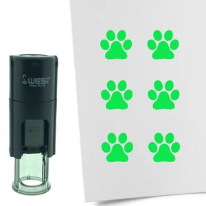 CombiCraft Stempel Hondenpoot van Hond 10mm rond - groene inkt