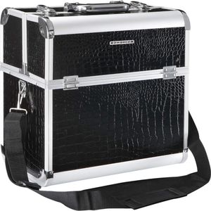 Elegante make-updoos met opbergmogelijkheden voor sieraden en cosmetica - Zwarte schoonheid koffer