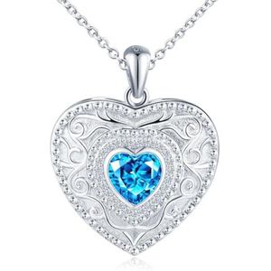 Zilveren Foto Ketting 925 met Kristallen Medaillon - Gepersonaliseerd Sieraad voor Vrouwen en Moeders