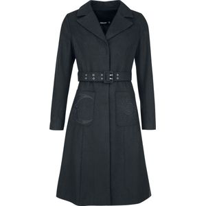 Jawbreaker Sun And Moon Embroidered Belted Coat Dames Lange jassen - zwart - S