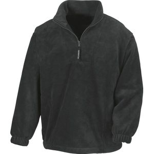 Result Ongevoerde actieve 1/4 rits Anti-Pilling Fleece Top (Zwart)