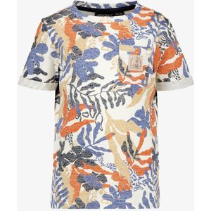 Unsigned jongens T-shirt tropische print wit - Maat 92