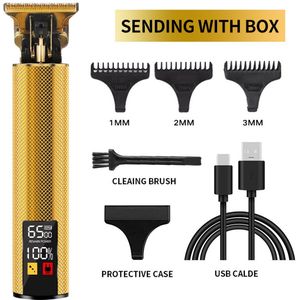 Draadloze tondeuse in retrostijl, draagbare USB-snellaadbare tondeuse, elektrisch scheerapparaat, professionele kapper.