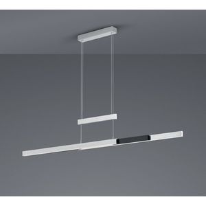 TRIO TRAJAN - Hanglamp - Aluminium geborsteld - incl. 1x SMD 45 W - Instelbare lichtkleur - In hoogte verstelbaar - 4-stappen TOUCH - Traploos instelbare lichtkleur - Verlichting omhoog en omlaag - Plafondbevestiging - Uitschuifbaar