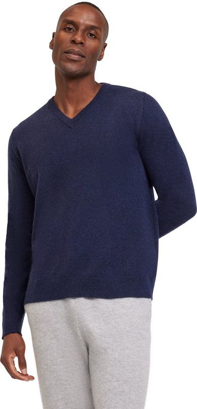 FALKE - Basic - V-Neck - Wol Trui - Blauw