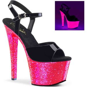 Pleaser - SKY-309UVLG Sandaal met enkelband, Paaldans schoenen - Paaldans schoenen - 39 Shoes - Roze