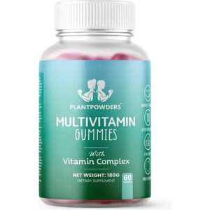 Plantpowders® - Vitamine Gummies - Multivitamine - 60 gummies - Vegan & Suikervrij - Multivruchten Smaak