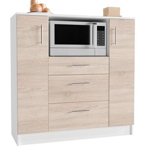 VCM - Keukenkast - Wit - Hout - Twee Draaideuren - Drie Laden