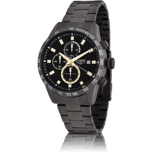 Olympic OL72HGG001 MAX Horloge - Gunmetal - Bracelet - Zwart