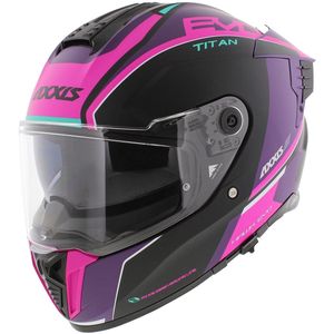 Axxis Hawk SV Evo Integraal helm Titan B8 mat zwart roze paars XS