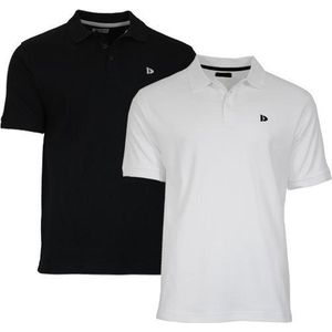 2-Pack Donnay Polo - Sportpolo - Heren - White/Black - maat XL