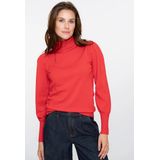 Geisha Dames trui rood (Maat: S) - Effen - Halslijn: Col,